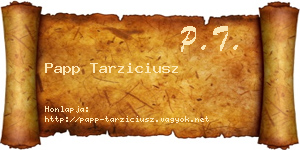 Papp Tarziciusz névjegykártya